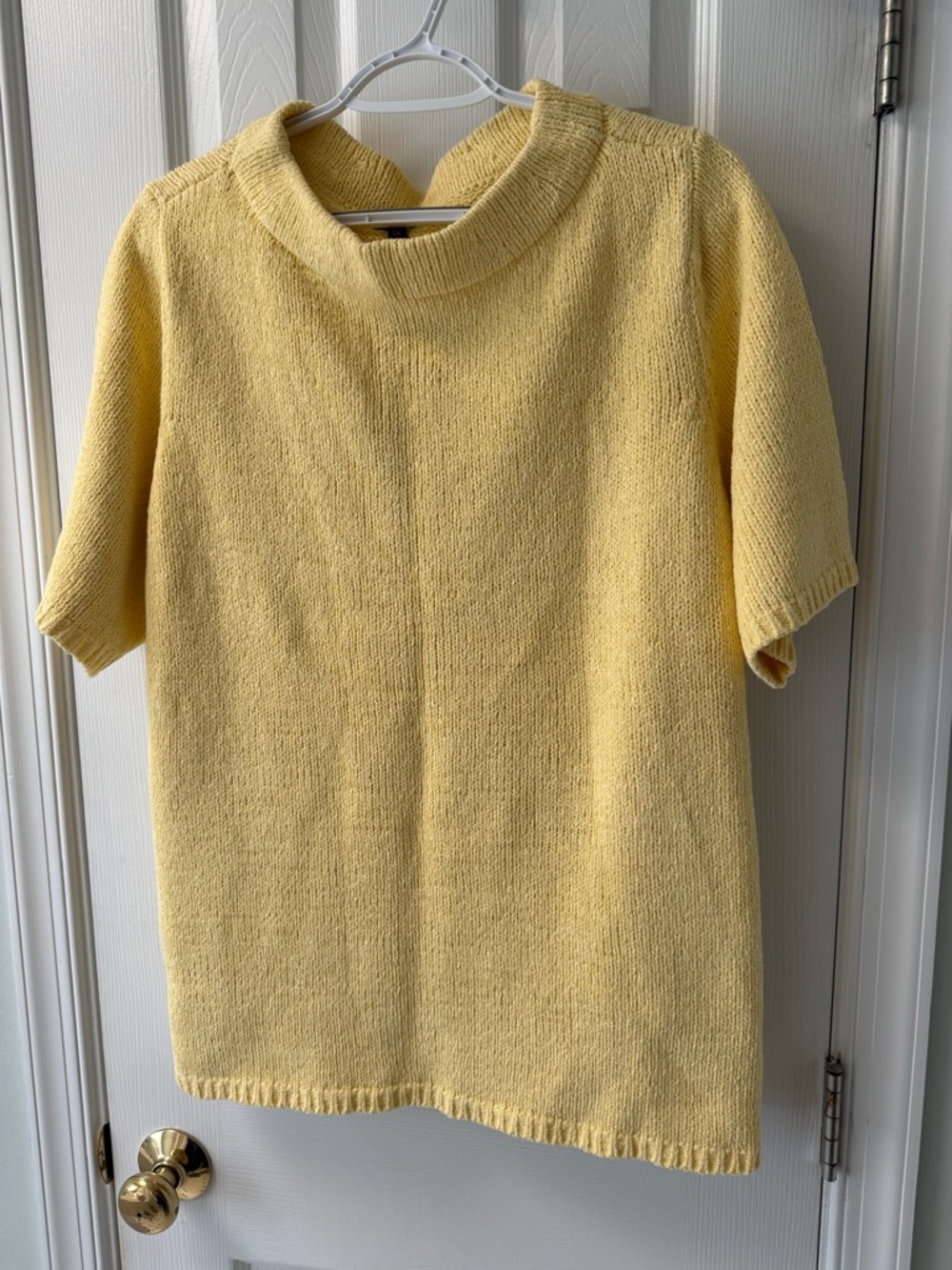 NWT Talbots Butter Yellow Short Sleeve Crewneck Sweater 3X